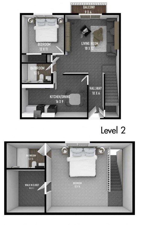 a 2nd floor floor plan with a bedroom and a bathroom